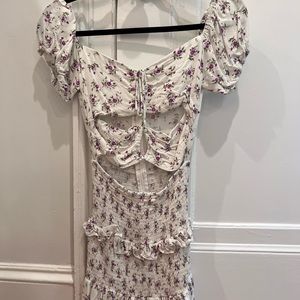 Mini floral cutout dress